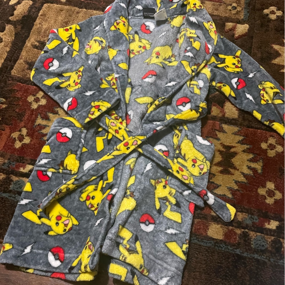 Pikachu Fleece Robe with Poké Ball Design
